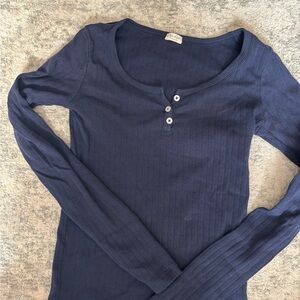 brandy melville john galt navy blue henley